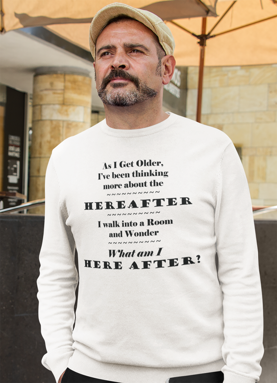 Thinking about the Hereafter - Black on Grey or White